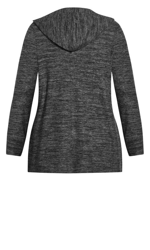 Evans Charcoal Grey Soft Touch Hooded Cardigan | Evans 7