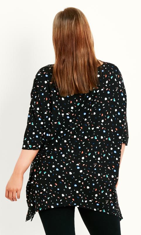 Spot Black Hanky Hem Top  2