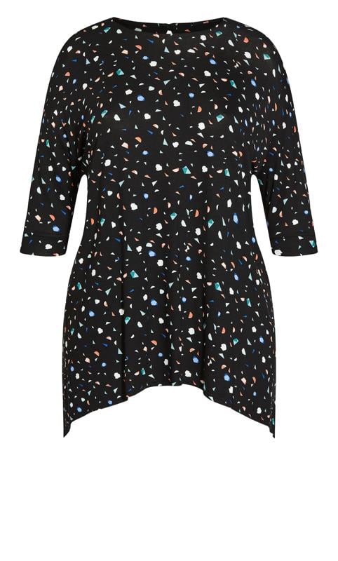 Spot Black Hanky Hem Top  5