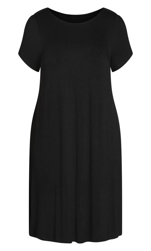 Plain Black Swing Dress 3