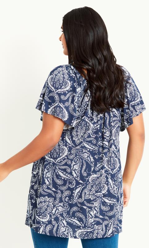Paisley On Off Shoulder Blue Tunic 2