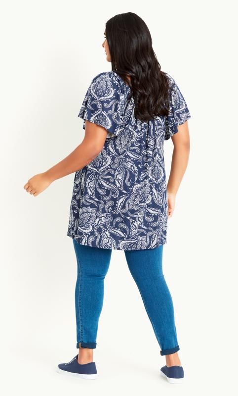 Paisley On Off Shoulder Blue Tunic 4
