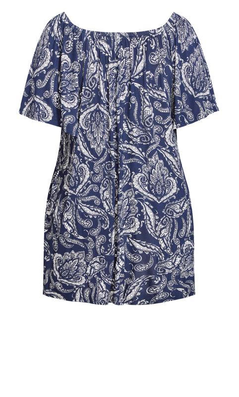 Paisley On Off Shoulder Blue Tunic 6