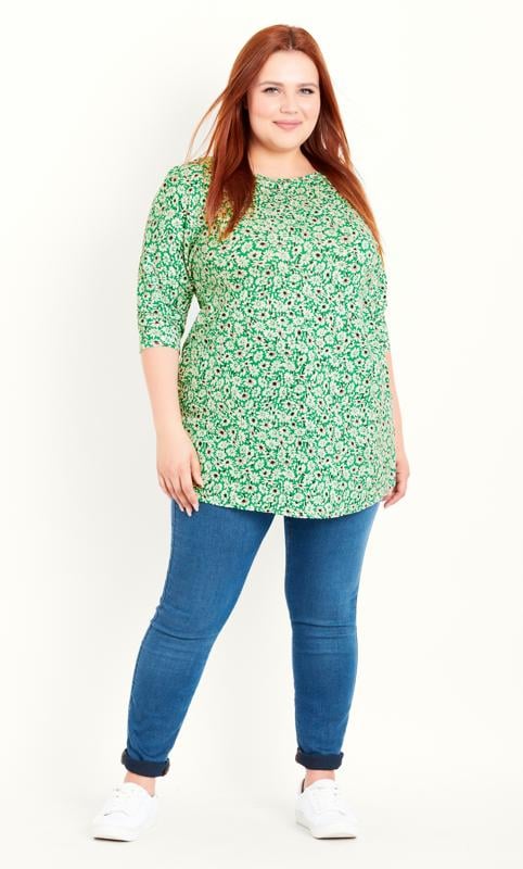 Floral Oversized Green Top 1