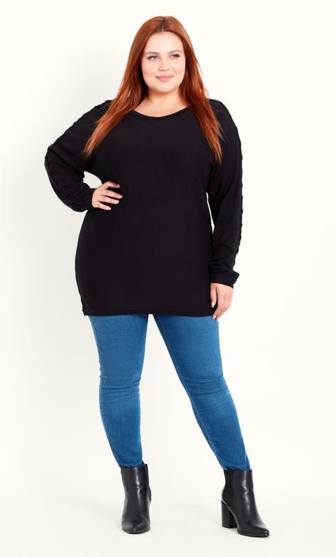 Evans Black Knot Sleeve Jumper 4