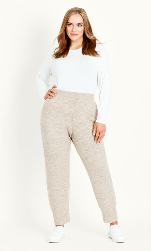 Plus Size  Evans Neutral Tapered Jogger