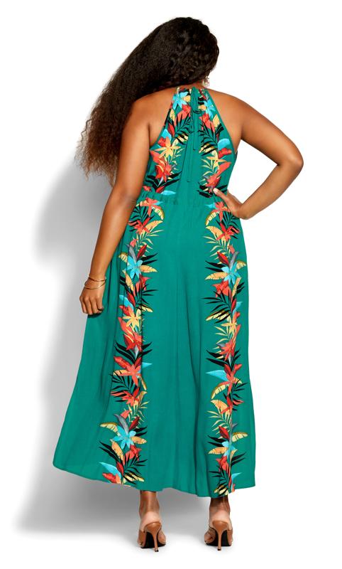 Evans Green Tropical Print Maxi Dress 3