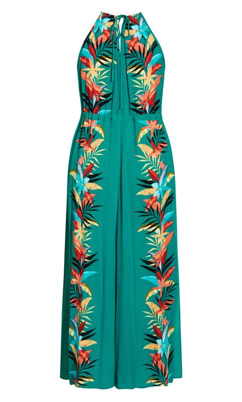 Evans Green Tropical Print Maxi Dress 5