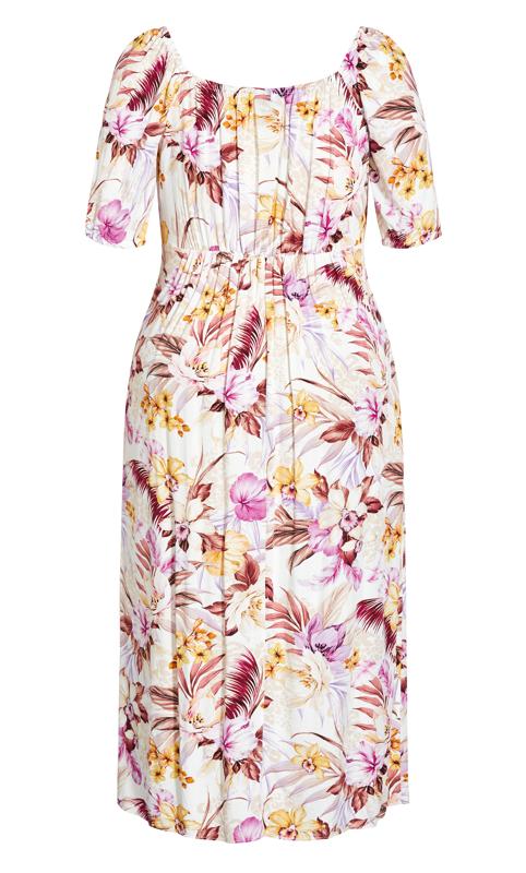 City Chic Ivory White Floral Print Maxi Dress 5