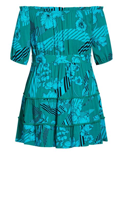 Tahiti Tier Teal Dress 4