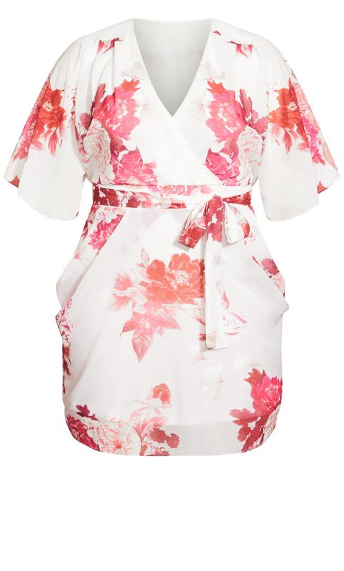 Sakura Orchard Floral Wrap  Mini Dress 4