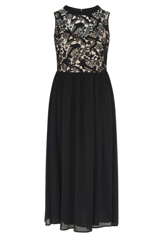 YOURS LONDON Plus Size Black Lace Bodice Maxi Dress | Yours Clothing  5