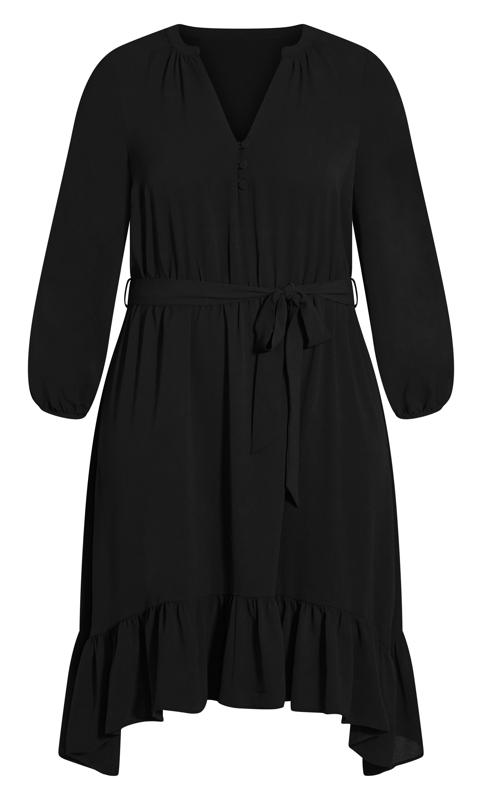Hanky Hem Sleeved Dress Black 3