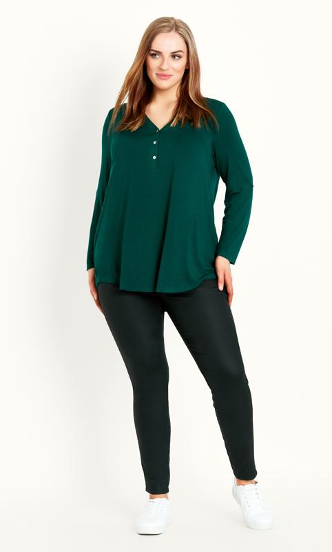 Plus Size  Evans Green Plain Jersey Shirt
