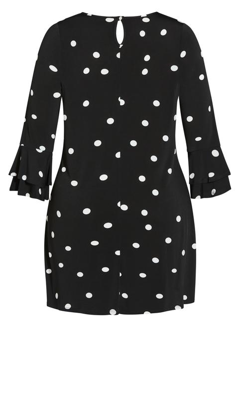 Frill Sleeve Black Print Dress 6