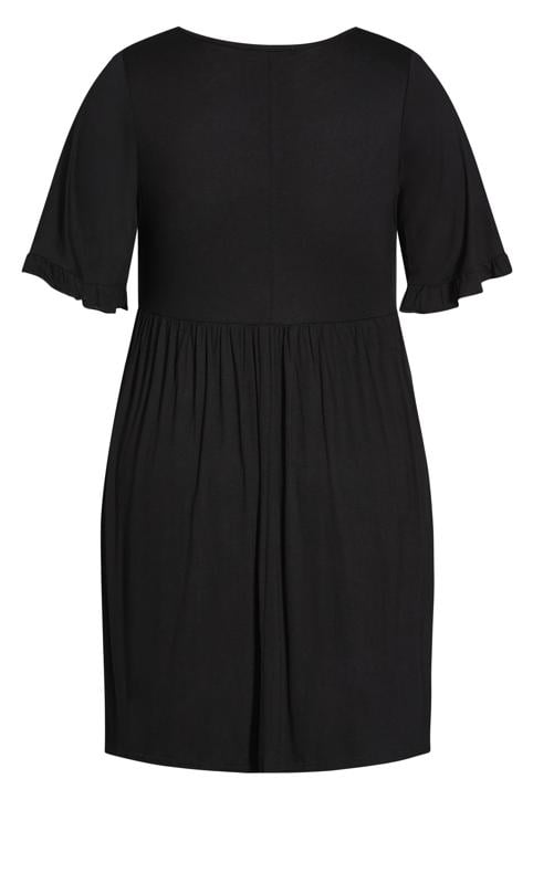 Plain Black Frill Sleeve Dress 4