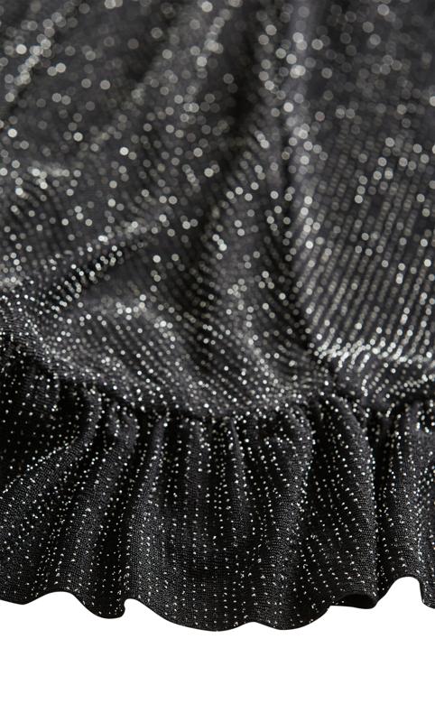 Sparkle Frill Sleeve Dress Black 6