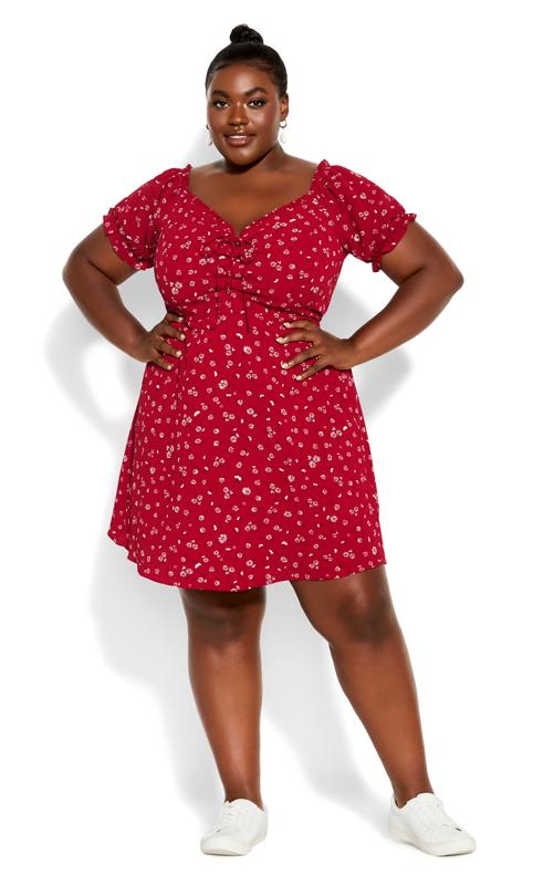 Plus Size  Evans Red Rain Mini Dress