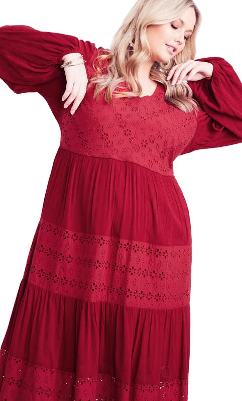 Enchant Lace Crimson Maxi Dress 2