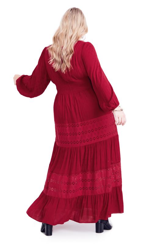 Enchant Lace Crimson Maxi Dress 3