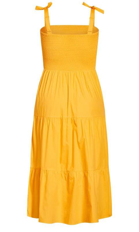 Evans Yellow Shirred Maxi Dress 5
