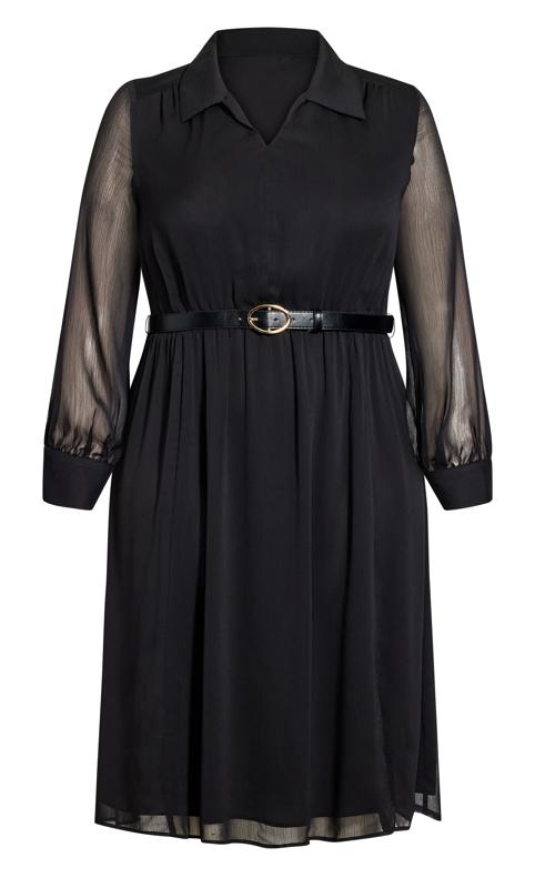 Delphi Semi Sheer Black Plain Midi Dress 5