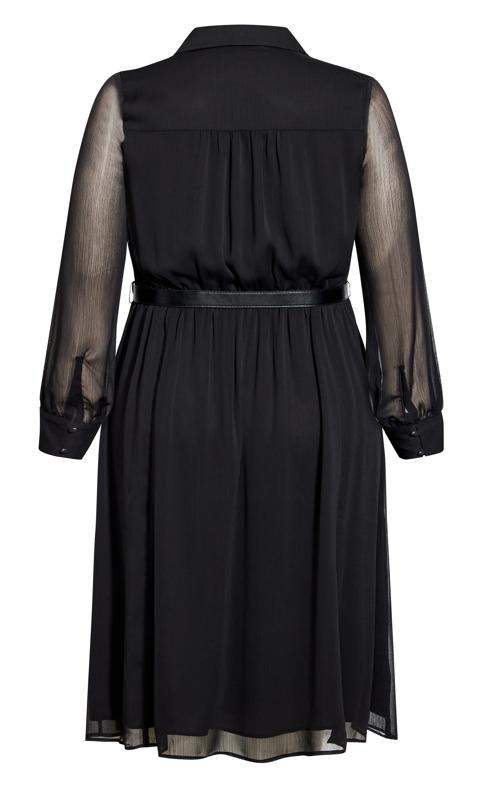Delphi Semi Sheer Black Plain Midi Dress 6