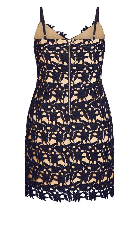 Evans Navy & Nude Lace Bodycon Dress 4
