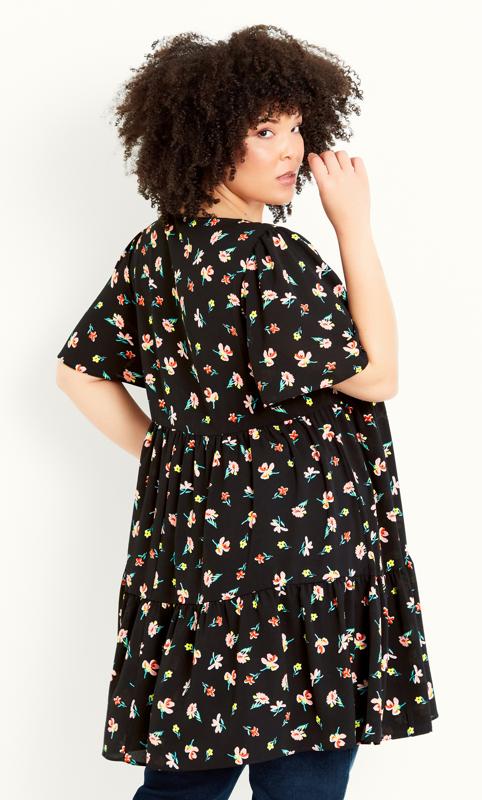 Floral Black Tiered Tunic 2