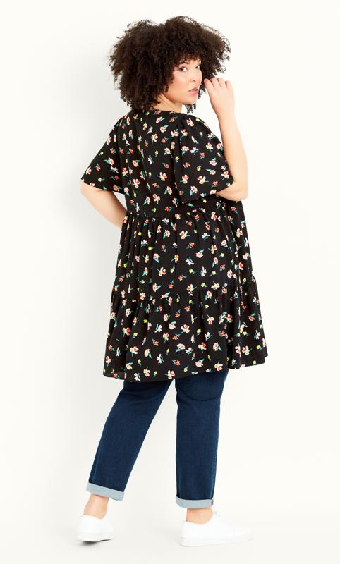 Floral Black Tiered Tunic 4