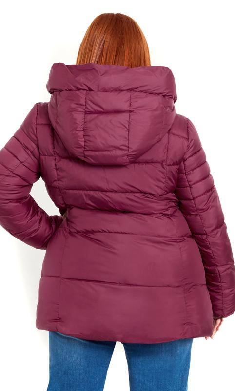 Evans Berry Red Padded Coat 4