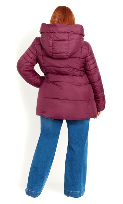 Evans Berry Red Padded Coat 7
