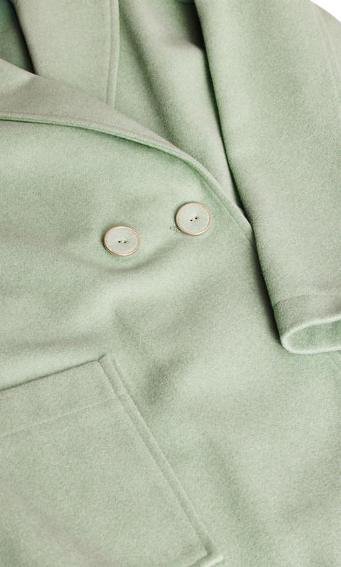 Evans Green Crombie Double Pocket Coat | Evans 4