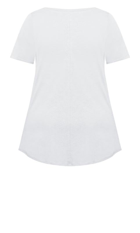 Evans White Studded Short Sleeve T-Shirt 7