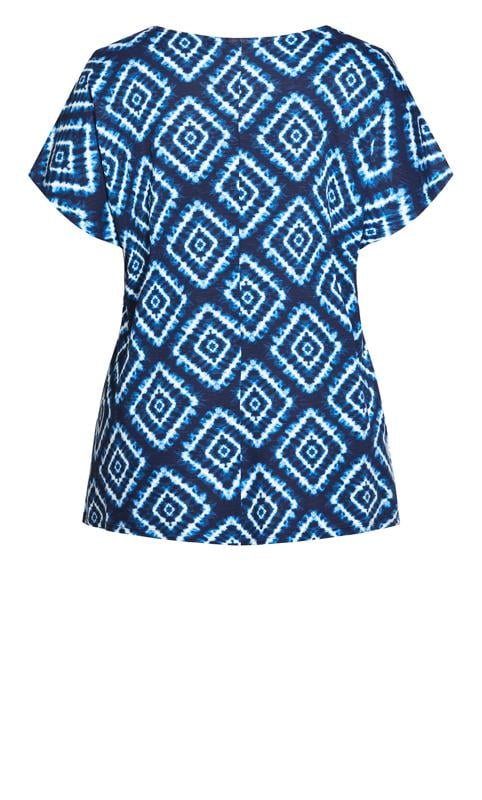 Evans Blue Aztec Print Tie Hem T-Shirt 6