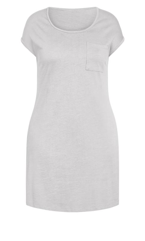 Zim & Zoe Grey Pocket Detail T-Shirt Dress | Evans 4
