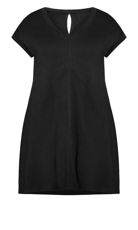 Evans Black Drape Pocket Dress 4