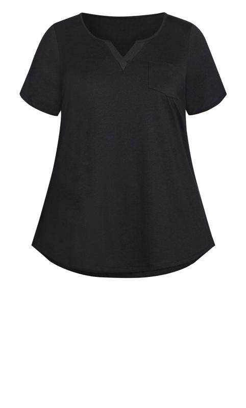 Evans Black Notch Neck T-Shirt 6