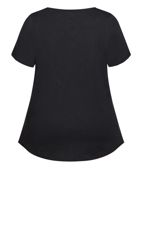 Evans Black Notch Neck T-Shirt 7