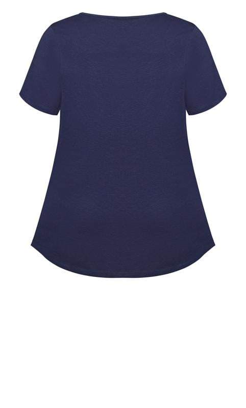 Evans Navy Blue Notch Neck T-Shirt 6