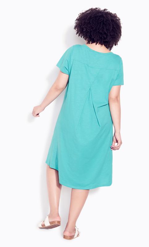 Hello Sunshine Turquoise Plain Dress 3