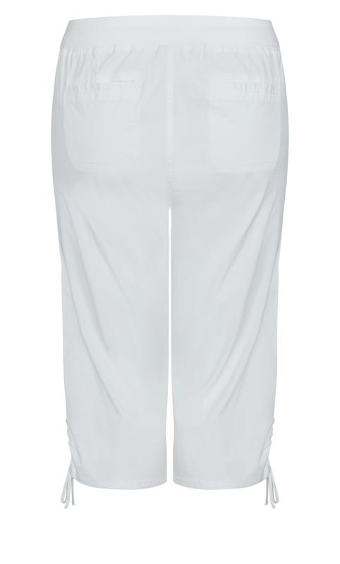 Evans White Cool Cotton Cropped Trousers 4
