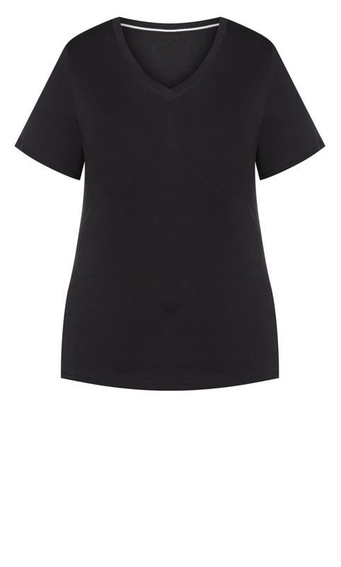 Avenue Black V-Neck T-Shirt 5