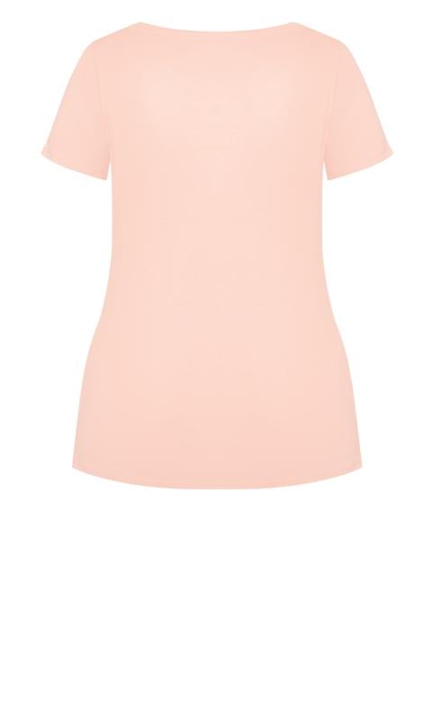 Avenue Pale Pink V-Neck T-Shirt 7