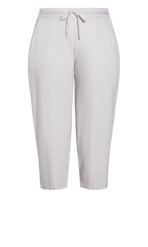 Grey Linen Blend Crop Trouser 5