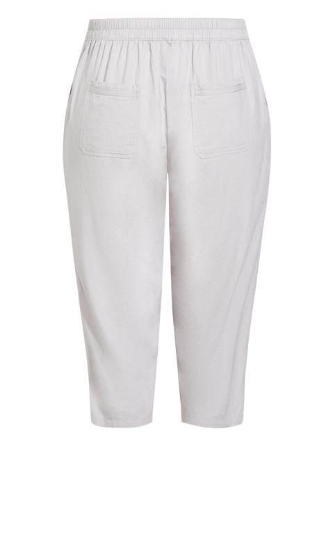 Grey Linen Blend Crop Trouser 6