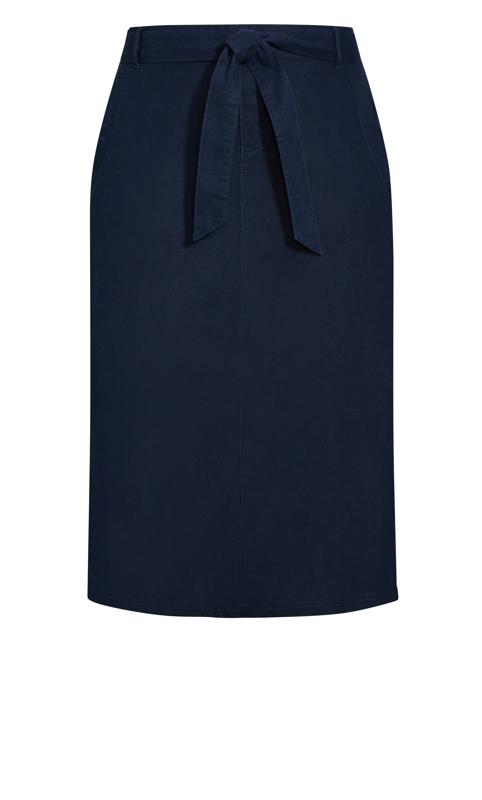 Linen Blend Navy Skirt 3