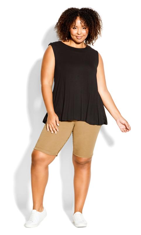 Plus Size  Avenue Brown Denim Pull On Shorts