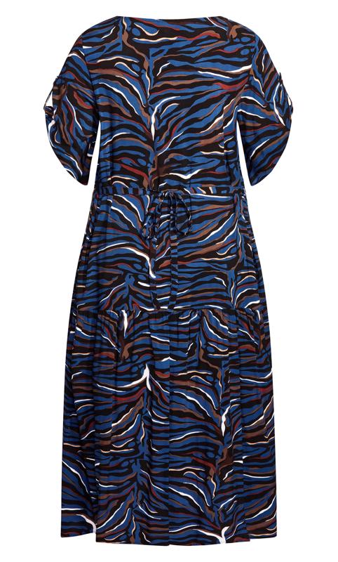 Val Print Blue Zebra Dress 4
