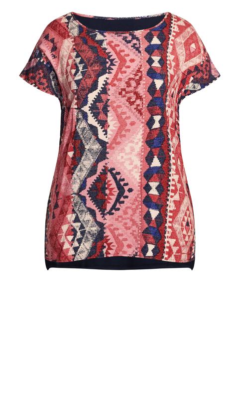 Evans Red Aztec Print T-Shirt 6